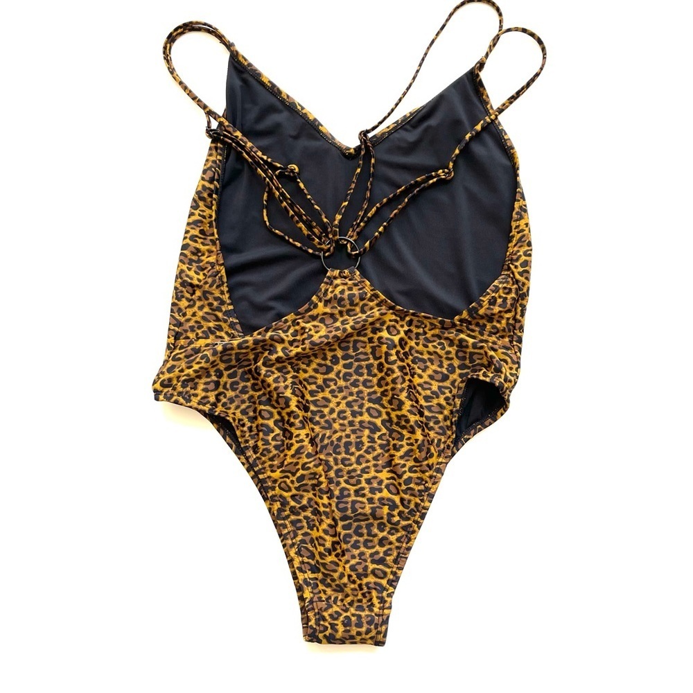 Kendall + Kylie Leopard Printed One-Piece Swimsuit NWT - Picture 4 of 10